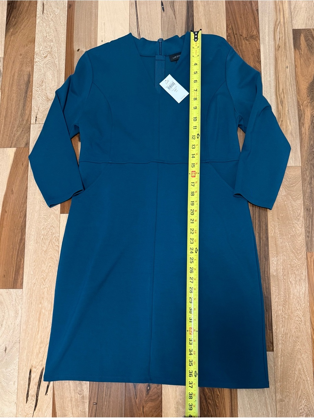 J.Jill Wearever Dress MP Petite Tidewater Teal Sheath Pockets NWT V Neck